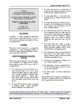 Maryland 587: Structure for Water Control 