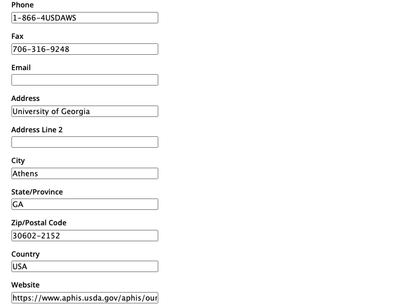 Organization Address Fields Image