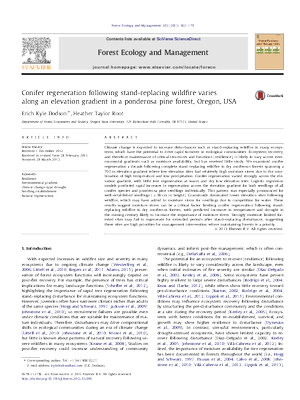 Conifer regeneration following stand-replacing wildfire varies along an elevation gradient in a ponderosa pine forest, Oregon, USA