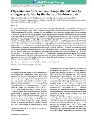 CO2 emissions from land-use change affected more by nitrogen cycle, than by the choice of land-cover data