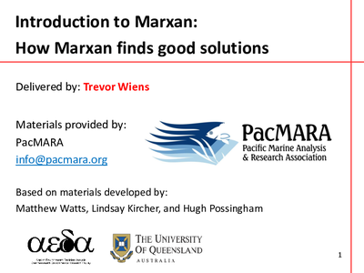 Marxan Training Talk 4 - How Does Marxan Find Good Solutions?