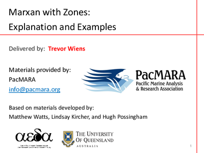 Marxan Training Talk 7 - Introduction to Marxan with Zones