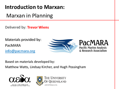 Marxan Training Talk 1 - Key Concepts