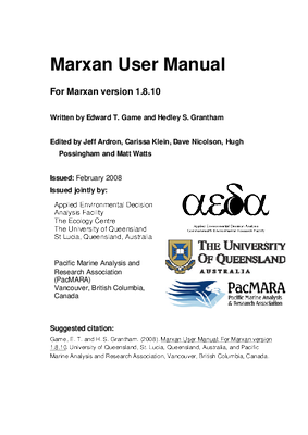 Marxan User Manual