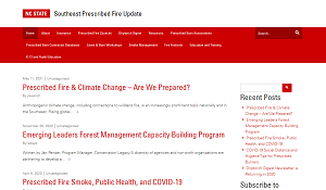 North Carolina State Southeast Prescribed Fire Update