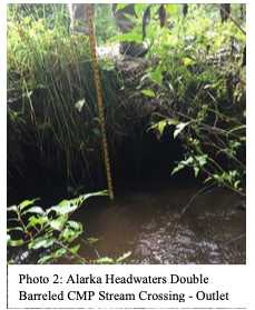 Alarka Headwaters culvert outlet