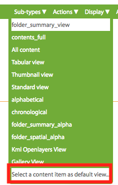 Select a Content Item as the Default View of a Folder